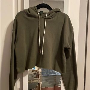 Cropped Green Hoodie